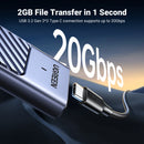 UGREEN M.2 NVMe/SATA SSD Enclosure 20Gbps USB-C 3.2 Gen2 External Enclosure Supports M and B&M Keys 2280 SSD Aluminum Shell