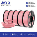 JAYO petg 3d printer filaments PETG 5Rolls 1.75mm Mixed Color Bubble Free FDM 3D Printer Material for 3d pen refill 1.1kg/1rolls