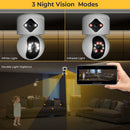 BESDER 4MP WiFi Camera with Dual Screens Baby Monitor Night Vision Indoor Mini PTZ Security IP Camera CCTV Surveillance Cameras