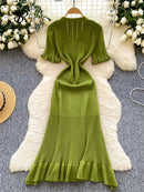 The Serene | Slim Knit Mermaid Sundress with Button Detail