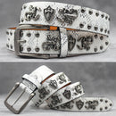 Rivet PU  Leather men's belt Fashion alloy belts Buckle luxury brand jeans belts for men business belt female belt