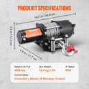 SucceBuy 4500lbs ATV/UTV Electric Winch Nylon/Steel Rope Winch with Wireless/Wired Remote for Truck Car Towing Jeep Off-Road SUV