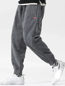 2026 Spring New Casual Loose Corduroy Solid Color Harem Pants Man Pockets All Match Fashion Male Trousers Streetwear Clothes