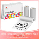 Phomemo M03AS M04S M04AS Adhesive Thermal Paper White Thermal Transparent Sticker Paper Photo Paper for Home Office Note Study