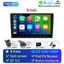 适用于Univers车载收音机的Android 14 双DIN Apple Carplay车载多媒体播放器 GPS Android Auto IPS屏幕 RDS DSP车载音响