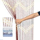 Natural Wood and Bamboo Beaded Curtain Fly Screen Porch Doorway For Bath Bedroom