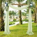2pcs Sage Green Wedding Arch Chiffon Sheer Drapes ,Wedding Arch Drapes Sheer Backdrop Curtain for Wedding Ceremony Party Decor