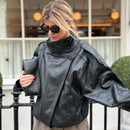 The Rebel Crop | Women's Cropped Leather Bomber Jacket