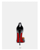New red toe exposed seam, side empty shallow mouth, sexy professional black patent leather pointed heel high-heeled shoes 33-46