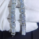 Clustered Diamond Tennis Chain Miami Cuban Link Chain for Women 7MM Iced Out CZ Cuban Necklace Hip Hop Jewelry Gifts