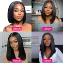 Straight Glueless Wig Human Hair Ready To Wear Short Bob Wigs For Women Transparent Pre Cut Human Hair Wigs Bleached Bye Bye Knots Natural Hairline 100% Human Hair Wigs For Women No Glue Cheap Wigs On Clearance Alianna 4x4 La