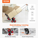 SucceBuy 260lbs Folding Hand Truck with Telescoping Handle & 2 Elastic Ropes Stair Climbing Cart Dolly for Warehouse Moving