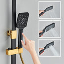 4-Function Button Digital Display Shower Faucet Set Chrome Rain Shower Column Constant Temperature Shower Wall Mounted