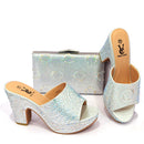 Latest Design African Wedding Italian Shoe and Bag Sets Decorated with Appliques Nigerian Women Wedding Shoes High Quality Pumps