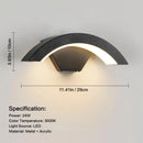 24W LED 现代户外壁灯，暖白光 3000K LED 壁灯，适用于露台花园小径