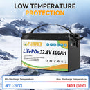 磷酸铁锂电池 12V 100Ah 带BMS 100A 可充电锂电池组 适用于逆变器 太阳能越野 离网太阳能 深循环