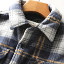 Autumn Winter Men's Fleece Linend Warm Shirt Jackets Thickened Long Sleeve Flannel Checked Shirts Vintage Casual Men Shirt Coats
