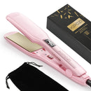KIPOZI Professional Hair Straightener Titanium Flat Iron with Digital LCD Display Dual Voltage Instant Heating Curling Iron
