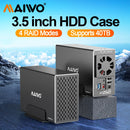 MAIWO K3082BLW RAID 阵列双盘位硬盘座，SATA 转 USB 3.0 硬盘底座，适用于 3.5 英寸硬盘盒，带 4 种 RAID 模式硬盘盒