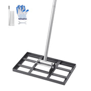 The Grade Line | Carbon-Steel Lawn Leveling Rake with 180-Degree Pivoting Handle