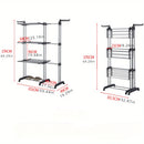 Clothes Rack Foldable Drying Rack 4 Tiers with Wheels Large Laundry Rack for Indoor and Outdoor Use