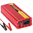 2000W车载逆变器12V DC转110V/220V 60HZ AC转换器带双USB快速车载充电器适配器（红色）
