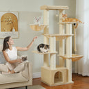 Big Cat Tree for Large Cats Robust Cat Tower with Several Levels Cat House Climbing Tree with Hammock 11 Sisal Posts Large Perch