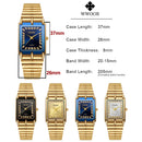 WWOOR New Luxury Gold Man's Watches Business Waterproof Male Clock Stainless Steel Square Quartz Watch For Men Relogio Masculino