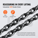 SucceBuy 1T/20ft Manual Chain Hoist G80 Galvanized Carbon Steel with Double-Pawl Brake, Auto Chain Leading & 360° Rotation Hook