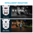 8MP 4K WIFI网络摄像机 云台双镜头 双屏显示 AI人形检测 夜视功能 户外Wifi监控摄像头 ICsee
