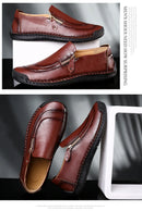 Handmade Leather Men Shoes High Quality Men Loafers Comfortable Soft Sole Walking Shoes Hot Sale Moccasins Men Driving Shoes New