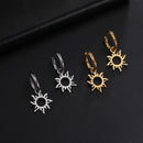 Skyrim New Sun Totem Pendant Drop Earrings Stainless Steel Women Gold Color Hoop Earrings Fashion Party Jewelry Gift Wholesale