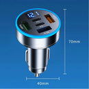 250W车载充电器PD USB Type C快充车载点烟器插头5口车载充电器闪充带数显