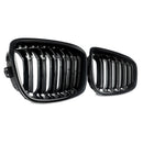 For 2011-2014 BMW F20 F21 1-Series M Look Kidney Grille Grill Gloss Black Twin Bar CAR Accessories