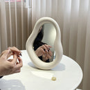 An irregular shaped ceramic makeup mirror simple design desktop decorative mirror bedroom living room dressing mirror decorative