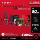 YEVOLT 激光水平仪 绿光 4平面 16线 自动安平 360° 3D 贴地水平与垂直瓷砖测量工具