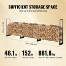 SucceBuy 12.7FT Outdoor Firewood Rack with Cover Heavy Duty Firewood Holder & 600D Oxford Waterproof Cover for Fireplace Patio