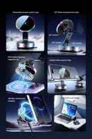 Cooling Magnetic Car Wireless Charger Car Phone Holder Mount Fast Charging for iPhone 15 14 13 Pro Suction Cup Vacuum Foldable