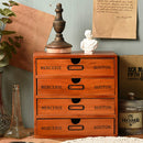 Voltsify Rustic 4-Drawer Wooden Organizer Box Jewelry, Small Accessories, Office Supplies Storage Organizer