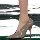 2025 Women's Summer New High Heel Sandals, Pointed Sexy Party Banquet, European and American Large Hollow Sandals