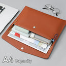 MoeTron Leather Document Bag A5 Envelope Document Holder Quality PU Leather A6 Document Pouch Femme Document Organizer File Bag