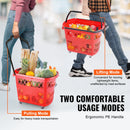 SucceBuy 6PCS Shopping Baskets 39L Rolling Shopping Carts with Handles & Wheels Portable  for Supermarkets Retail Stores Grocery