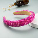 Full Crystal Luxury Hair Accessories Hairbands Sparkly Padded Rhinestones Headbands Headdress Black White Pink Women Headband