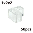 MOC Transparent Thick Building Blocks 1x1 1x2 2x2 2x4 Dots Clear Brick Figures Educational Creative Toy for Kid Compatible Brand
