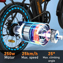 HITWAY Electric Bike for Adults, 20" Fat Tire E Bike 250W Electric Bicycles, Folding Electric Bike, 36V/11.2Ah Battery 35-90KM