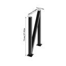 Livingandhome Height Metal Table Legs Furniture Accessories Anti-slip Black Iron Table Leg Round Metal Table Legs