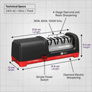Taidea TG2102 Professional Electric Knife Sharpener 4-Stage Diamond Grinder Resin Polishing 18W 2800RPM EU Patent Heavy Duty 1480g Stable Tool Kitchen Chef Slicing Cleaver Knife Razor Sharp Edge 20 Degree Angle Guide Non-Scra