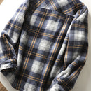 Autumn Winter Men's Fleece Linend Warm Shirt Jackets Thickened Long Sleeve Flannel Checked Shirts Vintage Casual Men Shirt Coats