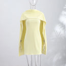 Sexy Pearl Patchwork Dress With Scarf Women Solid Sleeveless Tube Top Short Party Dresses Female 2026 Fashion Summer Robe Lady