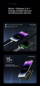 2024 New Transparent Macsafe Power Bank 15W Magnetic Wireless Charger For iPhone 12 13 14 15 Pro Power Bank External Auxiliary